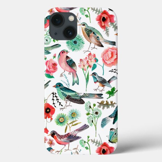 Botanische roze rode en groene bloemen Case-Mate iPhone case (Achterkant)