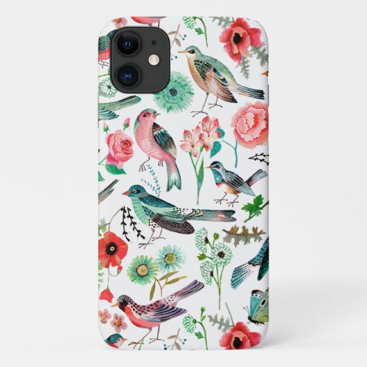 Botanische roze rode en groene bloemen Case-Mate iPhone case (Achterkant)