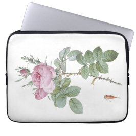 Botanische roze roos en Grasshopper laptophoes Laptop Sleeve