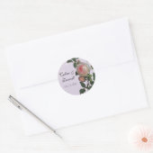 Botanische Roze Roos, Lila Bruiloft Sticker of Zeg (Envelop)