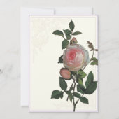 Botanische roze roze, lavender Weddenschap Kaart (Achterkant)