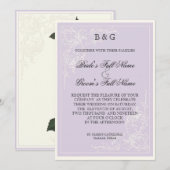 Botanische roze roze, lavender Weddenschap Kaart (Voorkant / Achterkant)