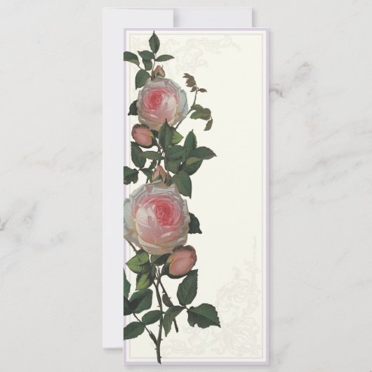 Botanische roze roze, lavender Weddenschap Kaart (Achterkant)