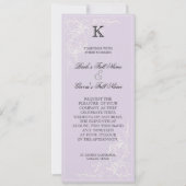 Botanische roze roze, lavender Weddenschap Kaart (Voorkant)