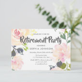 Botanische roze roze oproeppartij nodigt uit kaart (Staand voorkant)