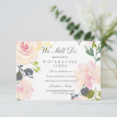 Botanische roze roze roze bruine hernieuwde uitnod kaart (Staand voorkant)