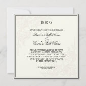 Botanische roze roze, uitnodiging voor een huwelij (Voorkant)