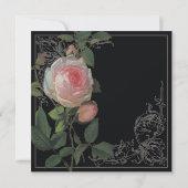 Botanische roze roze, uitnodiging voor een huwelij (Achterkant)