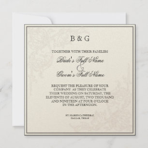 Botanische roze roze, uitnodiging voor een huwelij