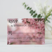 Botanische roze rozen bloesems met bloemrijke brui RSVP kaartje (Staand voorkant)