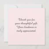 Botanische Roze Rozen Gouden Script Bedankkaart (Achterkant)