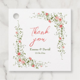 Botanische Roze Rozen Rustieke bruiloft Bedankjes Labels