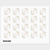 Botanische Roze Rozen Rustieke bruiloft Vierkante Sticker (Vel)