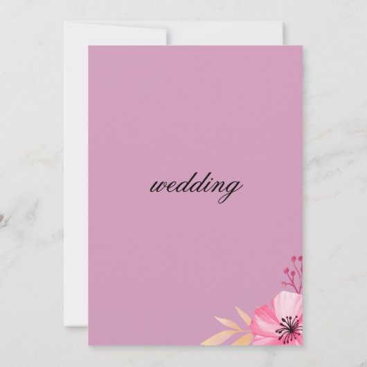 Botanische roze sinaasappels Herfst in Love Weddin Kaart (Achterkant)