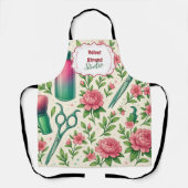 Botanische Roze Stylist Schoonheidszaak Schort (Voorkant)