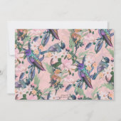 Botanische Roze Tuin Bloemen en vogels (Achterkant)