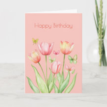 Botanische roze tulpenbloem Boho verjaardag