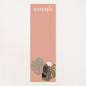 Botanische Roze Vrouwen Poses Namaste Yogi Natuur Yogamat (Voorkant)