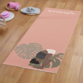 Botanische Roze Vrouwen Poses Namaste Yogi Natuur Yogamat