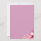 Botanische roze waterverf bloemen Details Programm Kaart (Achterkant)