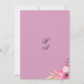 Botanische roze waterverf bloemen Tabel Nummers Kaart (Achterkant)