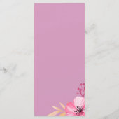 Botanische roze waterverf bloemen Wedding Menu (Achterkant)