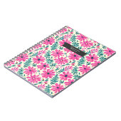 Botanische roze Waterverf Patroon Notitieboek (Linkerzijde)