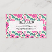 Botanische roze Waterverf Visitekaartje (Achterkant)