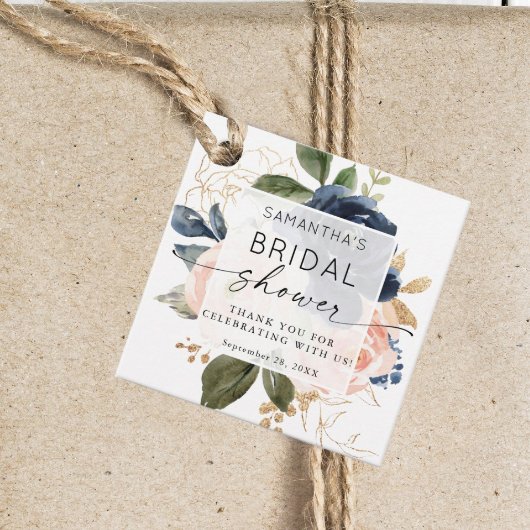 Botanische roze Waterverf Vrijgezellenfeest Bedankjes Labels