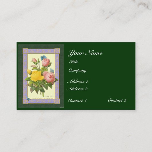 Botanische Rozen Aangepaste Visitekaartjes (Voorkant)