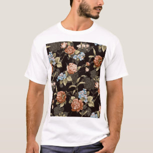 Botanische rozen: abstract bloemmotief. t-shirt