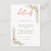 Botanische Rozen accommodatie QR Code Wedding Encl Informatiekaartje (Voorkant)