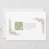 Botanische Rozen Elegant Script Fotobruiloft Save The Date (Achterkant)