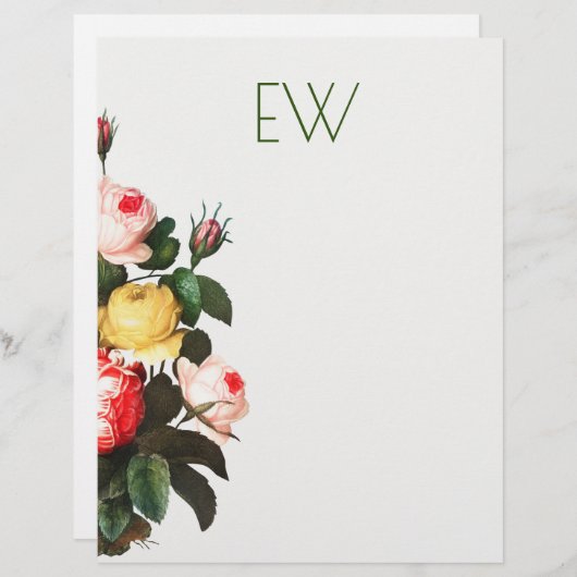 BOTANISCHE ROZEN EN VOGELS NEST LETTERHEAD BRIEFHOOFD (Voorkant / Achterkant)