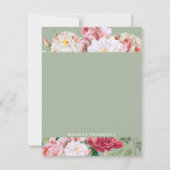  Botanische Rozen Groen & Roze Notitiekaartje (Voorkant)