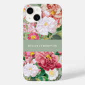 botanische Rozen Pastel Groen en Roze Case-Mate iPhone Case (Achterkant)