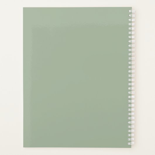 botanische Rozen Pastel Groen en Roze Planner (Achterkant)