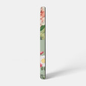  botanische Rozen Pastel Groen en Roze Samsung Galaxy Hoesje (Linkerkant)