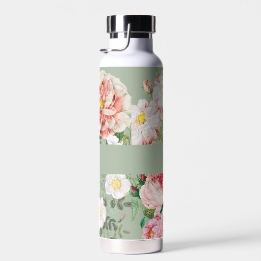  botanische Rozen Pastel Groen en Roze Waterfles (Rechts)