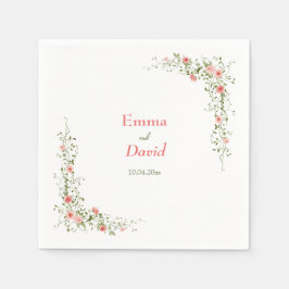 Botanische Rozen Rustieke bruiloft Papier Servet