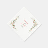 Botanische Rozen Rustieke bruiloft Papier Servet (Hoek)