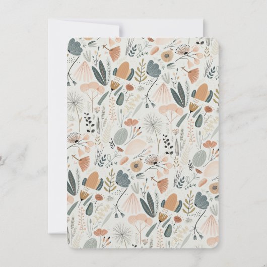 Botanische RSVP-kaart Mid-Century bruiloft Kaart (Achterkant)