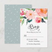 Botanische RSVP-respons op Waterverf RSVP Kaartje (Voorkant / Achterkant)