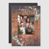 Botanische Rustic Cherry Wood Holiday Magnet Kaart (Voorkant / Achterkant)