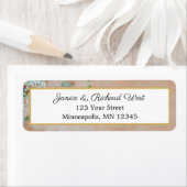 Botanische Rustic Gold Lijst Wedding Return Addres Etiket (Insitu)