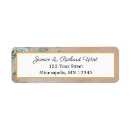 Botanische Rustic Gold Lijst Wedding Return Addres Etiket