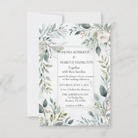 Botanische Rustieke Bloem RSVP Kaart (Voorkant)