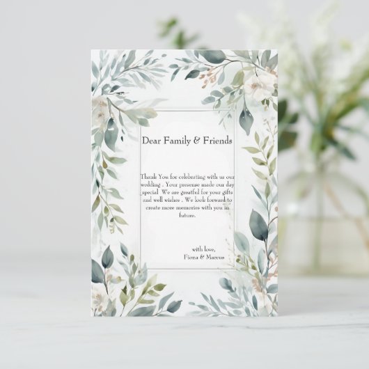 Botanische Rustieke Bloemen Bedankkaart (Staand voorkant)