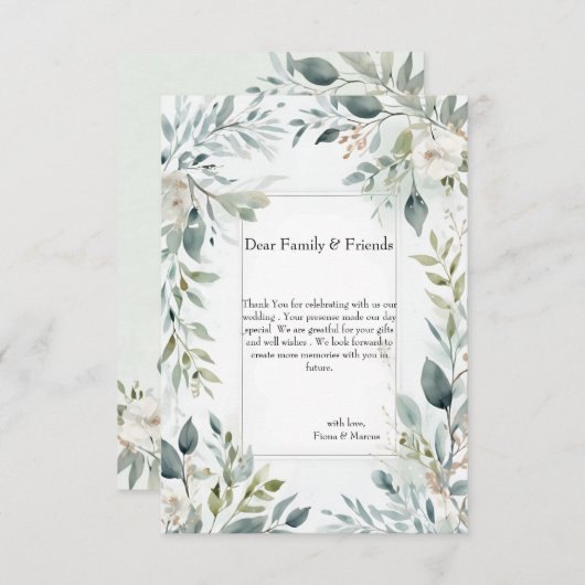 Botanische Rustieke Bloemen Dankkaart Bedankkaart (Voorkant / Achterkant)