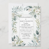 Botanische Rustieke Bloemen Huwelijksuitnodiging Kaart (Voorkant)